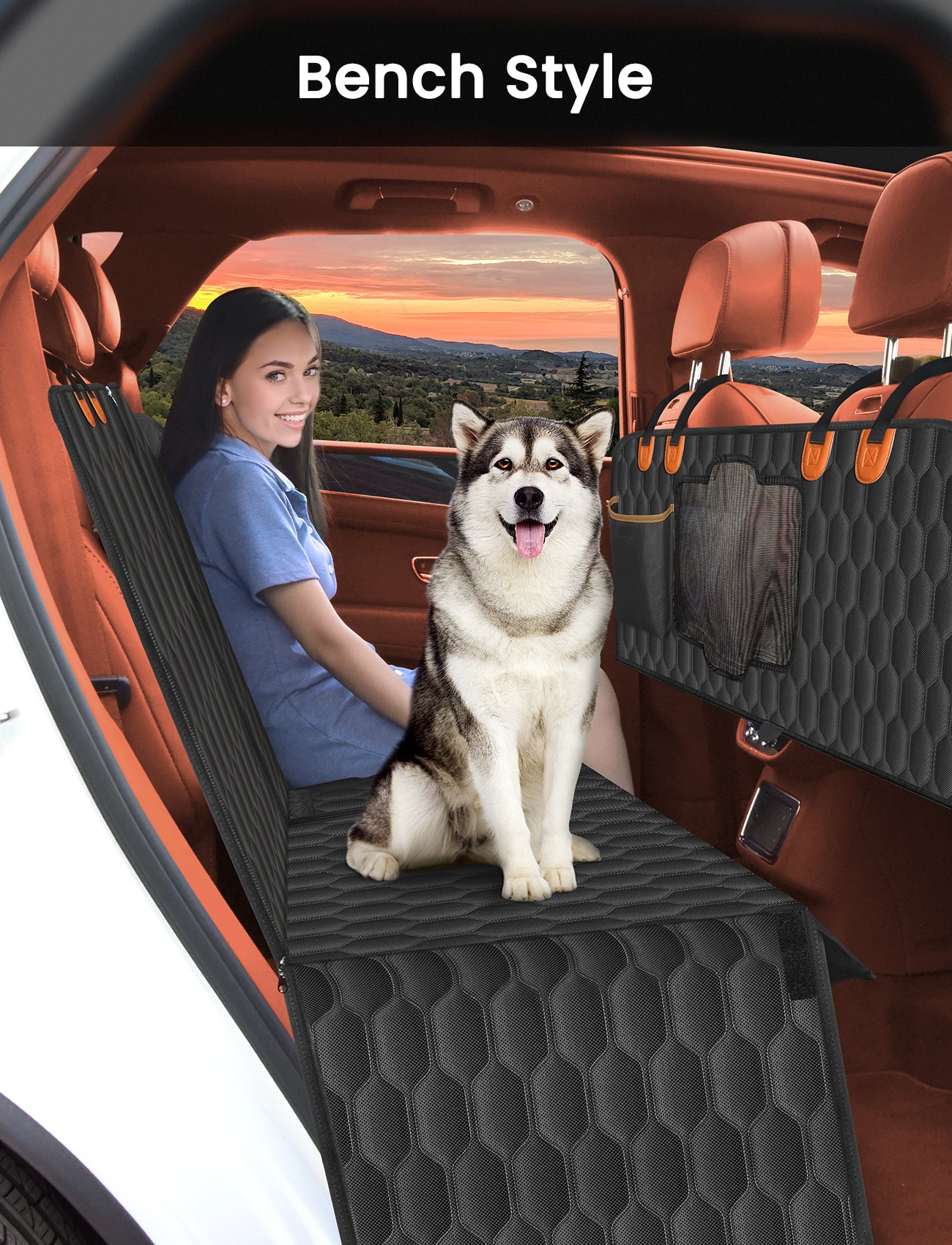 Dog Seat Cover for Cars with Mesh Window