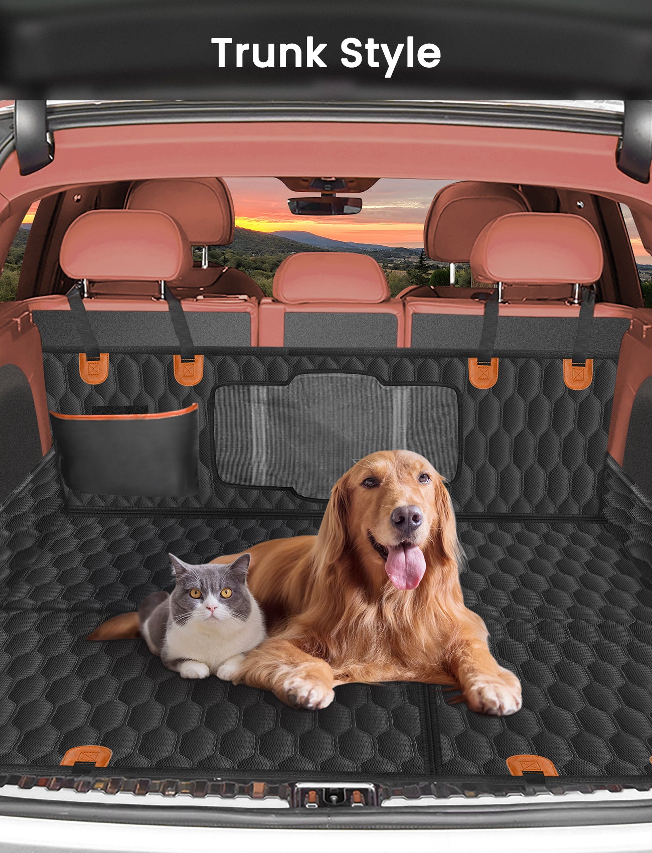 Dog Seat Cover for Cars with Mesh Window